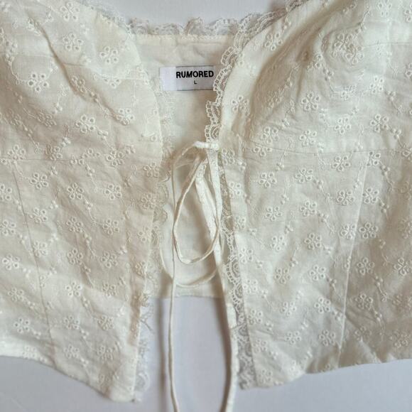 Rumored White Lace Top Size Large Cream - Picture 5 of 8
